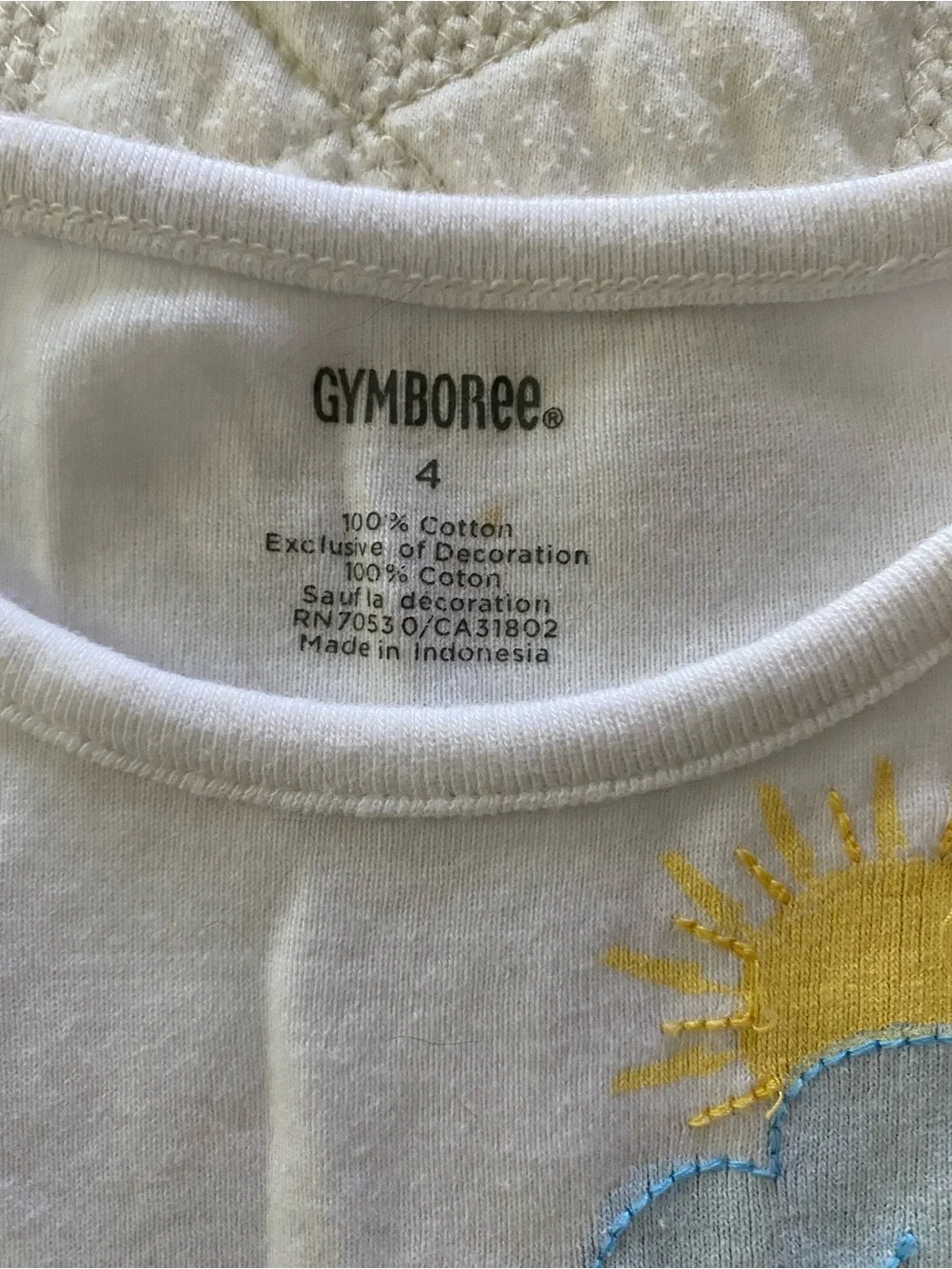 Gymboree White Short-Sleeve Tee with Embroidered Pond and Bridge